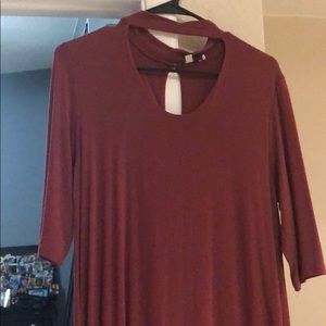 Mauve dress with built in choker